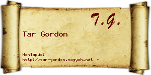 Tar Gordon névjegykártya
