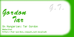 gordon tar business card